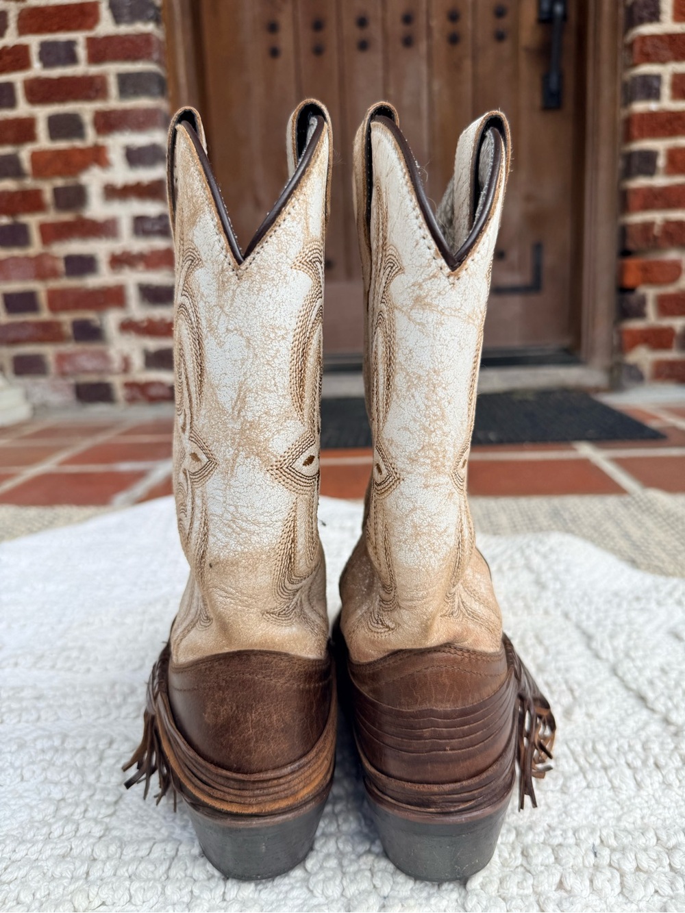 Women’s Laredo Myra Tan and Cream Cowboy Western Boot - Picture 4 of 9